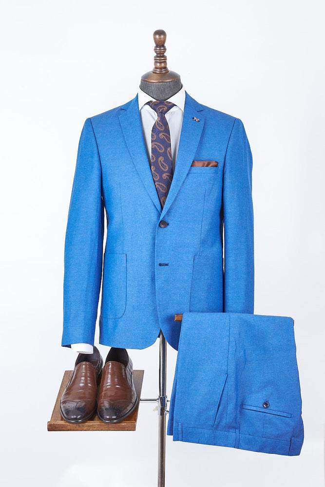 Sam Suit Blue Linen Suit-danddclothing-African Wear for Men,Linen Suit,maroon