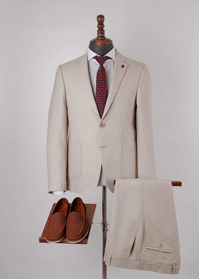 Hunger Off White Linen Suit-danddclothing-African Wear for Men,Linen Suit,maroon