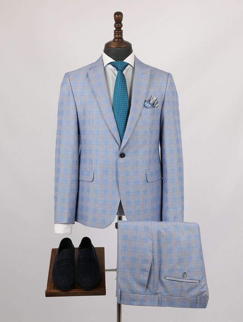 Arc Light Blue Linen Suit-danddclothing-African Wear for Men,Linen Suit,maroon
