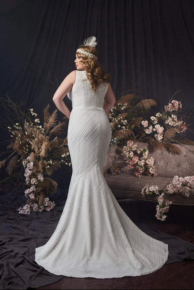 Frosty White Wedding Dress-danddclothing-Classic Elegant Gowns,Mermaid,Royal Wedding Dresses,White
