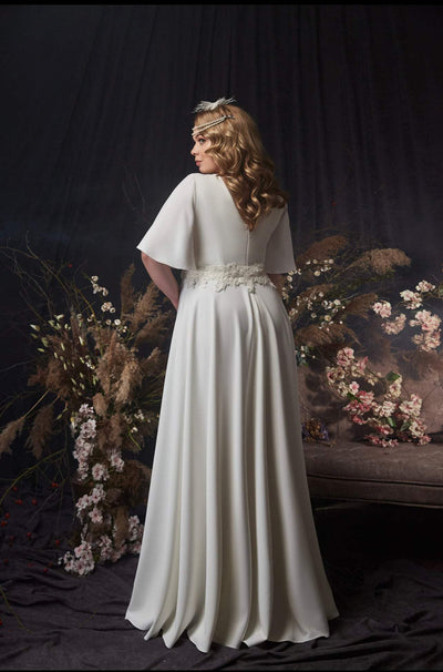 Ruby White Wedding Dress-danddclothing-A-line,Classic Elegant Gowns,Royal Wedding Dresses,White