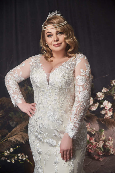 Lily White Wedding Dress-danddclothing-Classic Elegant Gowns,Mermaid,Royal Wedding Dresses,White