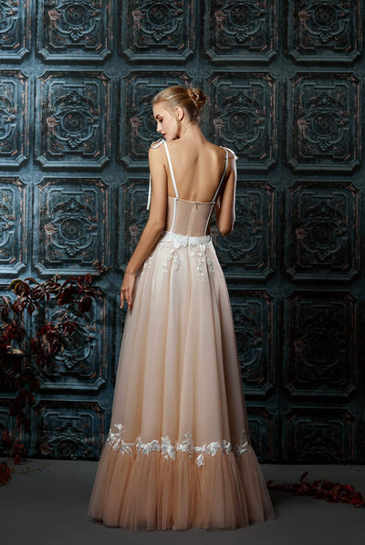 Pine White Wedding Dress-danddclothing-A-line,Classic Elegant Gowns,Royal Wedding Dresses,White