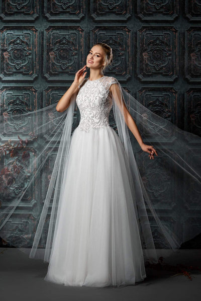 Demanding White Wedding Dress-danddclothing-A-line,Classic Elegant Gowns,Royal Wedding Dresses,White