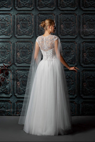 Demanding White Wedding Dress-danddclothing-A-line,Classic Elegant Gowns,Royal Wedding Dresses,White