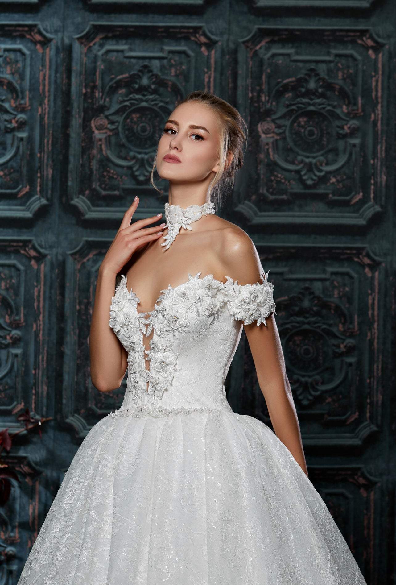 Rose White Wedding Dress-danddclothing-Ball Gown,Classic Elegant Gowns,Royal Wedding Dresses,White