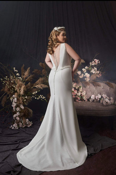 Diamond White Wedding Dress-danddclothing-Classic Elegant Gowns,Mermaid,Royal Wedding Dresses,White