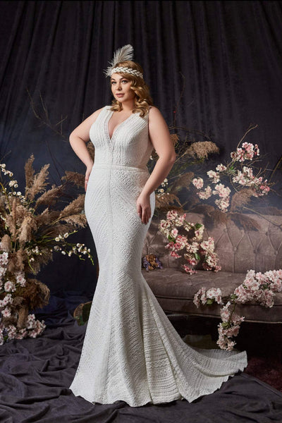 Frosty White Wedding Dress-danddclothing-Classic Elegant Gowns,Mermaid,Royal Wedding Dresses,White