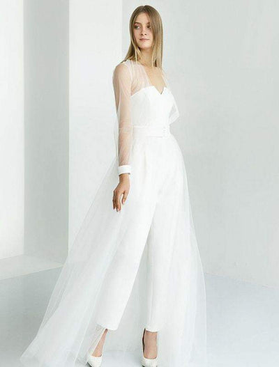 Ochrole White Wedding Dress-danddclothing-Classic Elegant Gowns,Jumpsuits,Royal Wedding Dresses,White
