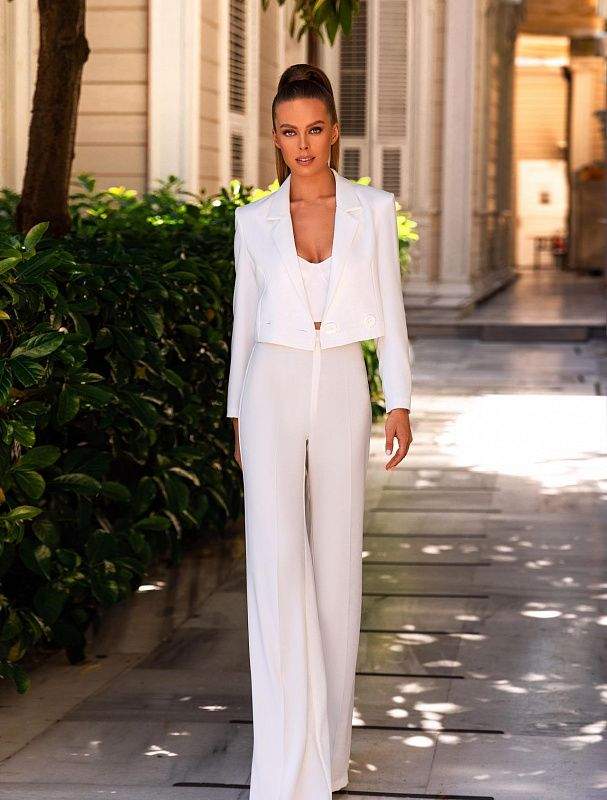 Snake White Wedding Suit-danddclothing-Classic Elegant Gowns,Ladies Suits,Royal Wedding Dresses,White